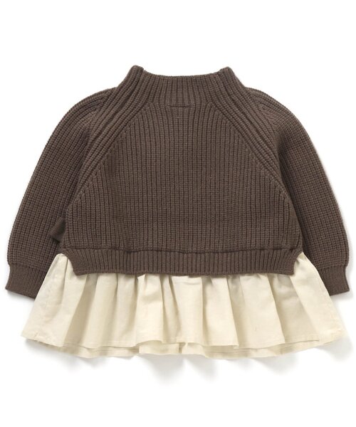 apres les cours(アプレレクール)の「WEB限定 ハイネックドッキングニット(ニット/セーター・キッズ・ブラウン/ピンク/アイボリー・90/100/110/120/80/130/140)」の10枚目の写真