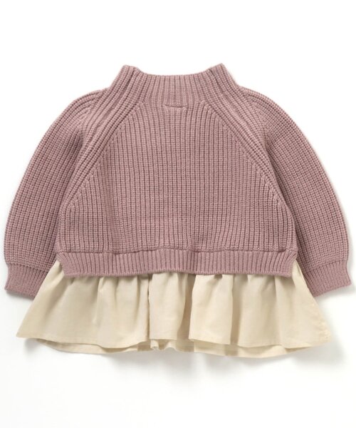 apres les cours(アプレレクール)の「WEB限定 ハイネックドッキングニット(ニット/セーター・キッズ・ブラウン/ピンク/アイボリー・90/100/110/120/80/130/140)」の12枚目の写真