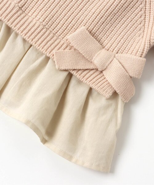 apres les cours(アプレレクール)の「WEB限定 ハイネックドッキングニット(ニット/セーター・キッズ・ブラウン/ピンク/アイボリー・90/100/110/120/80/130/140)」の15枚目の写真