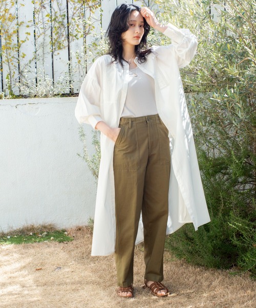 ANGIE（アンジー）の「ツイルベイカーパンツ（チノパンツ・レディース・ブラック/カーキ・SMALL/MEDIUM）」の3枚目の写真