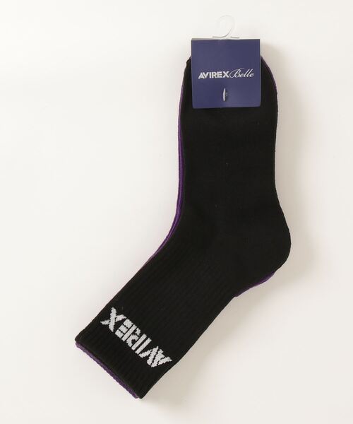 AVIREX(アヴィレックス)の「BARCODE RIB SOCKS/ バーコードリブソックス(ソックス/靴下・レディース・オレンジ/パープル・FREE)」の2枚目の写真