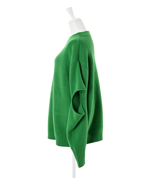 Narcissus（ナルシス）の「【SINN】Narcissusオリジナル　カットオフニット（ニット/セーター・レディース・ホワイト/ブラック/グリーン・FREE）」の6枚目の写真