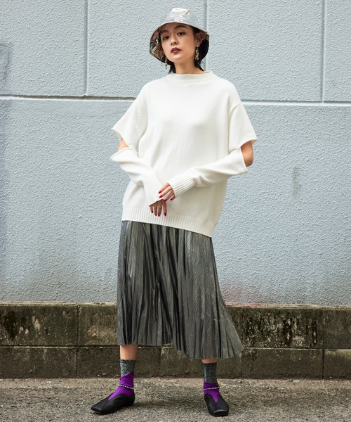 Narcissus（ナルシス）の「【SINN】Narcissusオリジナル　カットオフニット（ニット/セーター・レディース・ホワイト/ブラック/グリーン・FREE）」の13枚目の写真