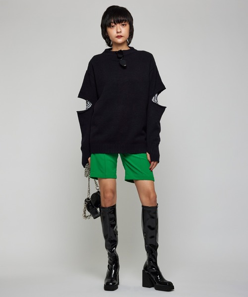 Narcissus（ナルシス）の「【SINN】Narcissusオリジナル　カットオフニット（ニット/セーター・レディース・ホワイト/ブラック/グリーン・FREE）」の20枚目の写真