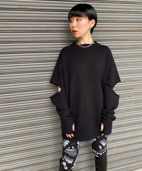 Narcissus（ナルシス）の「【SINN】Narcissusオリジナル　カットオフニット（ニット/セーター・レディース・ホワイト/ブラック/グリーン・FREE）」の16枚目の写真