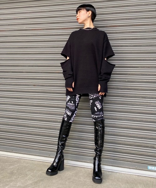 Narcissus（ナルシス）の「【SINN】Narcissusオリジナル　カットオフニット（ニット/セーター・レディース・ホワイト/ブラック/グリーン・FREE）」の17枚目の写真