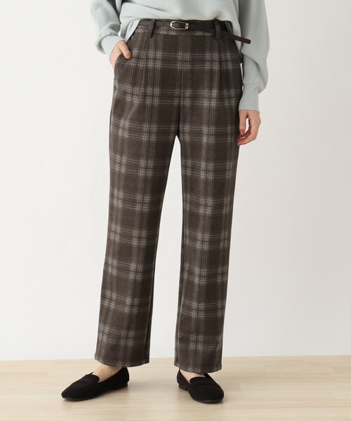 DRESKIP(ドレスキップ)の「◆ベルト付チェックストレ-トパンツ(その他パンツ・レディース・ブラック/ダークブラウン/ライトベージュ・02/03/04)」の3枚目の写真