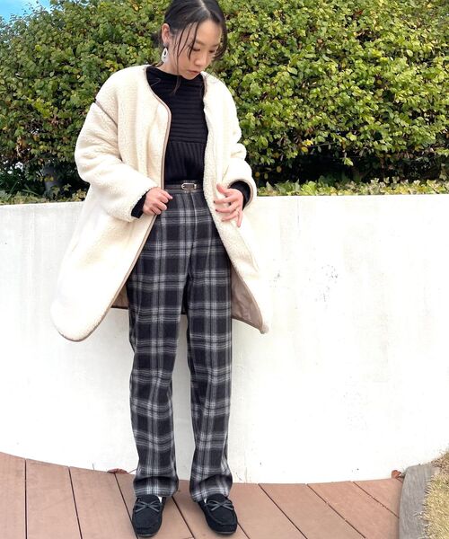 DRESKIP(ドレスキップ)の「◆ベルト付チェックストレ-トパンツ(その他パンツ・レディース・ブラック/ダークブラウン/ライトベージュ・02/03/04)」の7枚目の写真