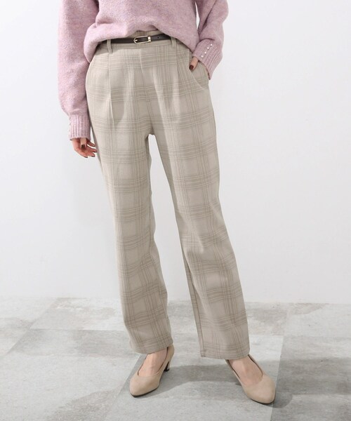 DRESKIP(ドレスキップ)の「◆ベルト付チェックストレ-トパンツ(その他パンツ・レディース・ブラック/ダークブラウン/ライトベージュ・02/03/04)」の8枚目の写真