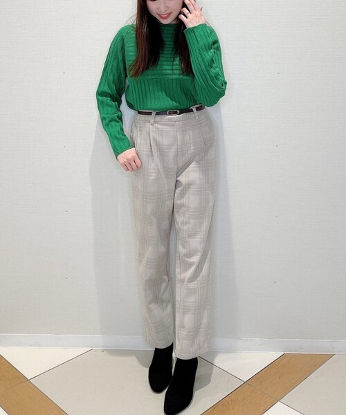 DRESKIP(ドレスキップ)の「◆ベルト付チェックストレ-トパンツ(その他パンツ・レディース・ブラック/ダークブラウン/ライトベージュ・02/03/04)」の12枚目の写真