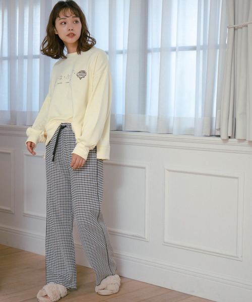 VIS（ビス）の「【ViSage】【MARION CREPESコラボ】裏毛起毛プリントプルオーバー（ルームウェア/パジャマ・レディース・ダークブラウン/クリーム・FREE）」の15枚目の写真