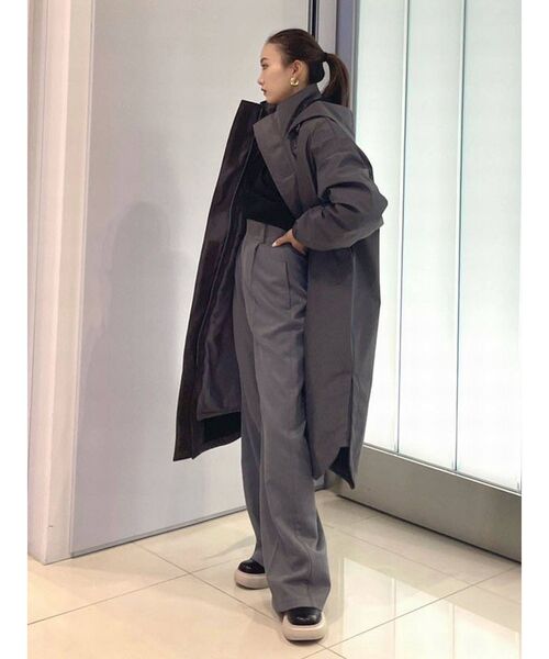 EMODA（エモダ）の「ハイネック2WAYロングコート（モッズコート・レディース・アイボリー/グレー・FREE）」の17枚目の写真