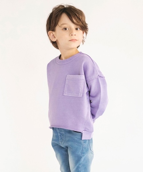 BRANSHES（ブランシェス）の「【アウトリンキング】ピグメントトレーナー（スウェット・キッズ・チャコールグレー/ライトグリーン/パープル・120/110/90/100/130/140/150）」の3枚目の写真