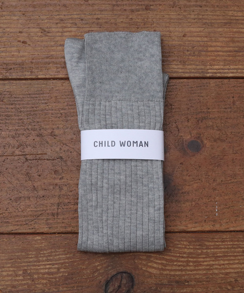 CHILD WOMAN(チャイルドウーマン)の「ワイドリブ ハイソックス(ソックス/靴下・レディース・グレー/レッド・FREE)」の3枚目の写真