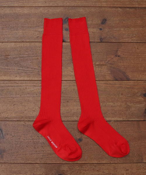 CHILD WOMAN(チャイルドウーマン)の「ワイドリブ ハイソックス(ソックス/靴下・レディース・グレー/レッド・FREE)」の11枚目の写真