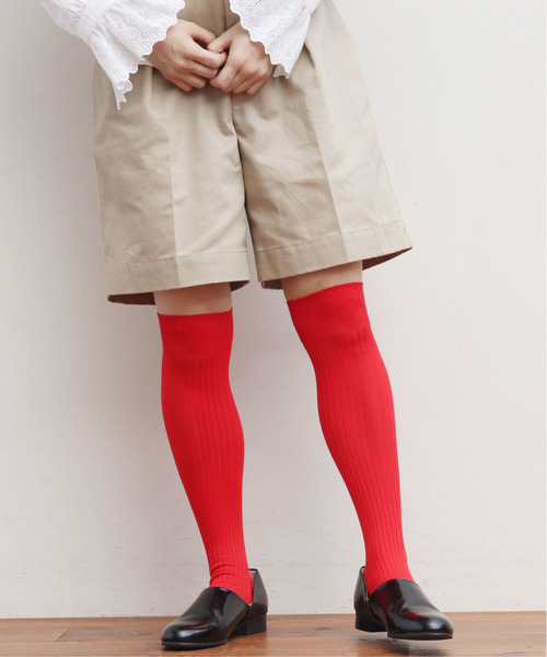CHILD WOMAN(チャイルドウーマン)の「ワイドリブ ハイソックス(ソックス/靴下・レディース・グレー/レッド・FREE)」の12枚目の写真