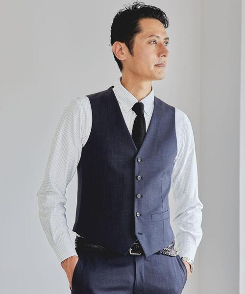 WORK TRIP OUTFITS GREEN LABEL RELAXING（ワークトリップアウトフィッツグリーンレーベル リラクシング）の「WTOチェックトリコットスリムボタンダウン シャツ -イージーアイロン・吸水速乾・抗菌・ストレッチ-（ビジネスシャツ・メンズ・ライム/ライトグレー・L/XL/M/S）」の13枚目の写真