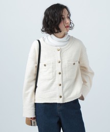 BAYFLOW | カットツイードカーデジャケット(ノーカラージャケット)