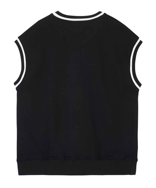 X-girl（エックスガール）の「CONTRAST LINE SWEAT VEST（ベスト・レディース・ライトブルー/ブラック/ベージュ・S/M）」の4枚目の写真