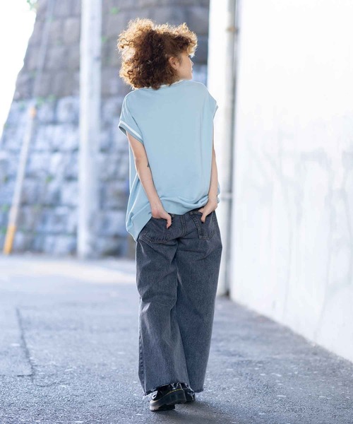 X-girl（エックスガール）の「CONTRAST LINE SWEAT VEST（ベスト・レディース・ライトブルー/ブラック/ベージュ・S/M）」の12枚目の写真