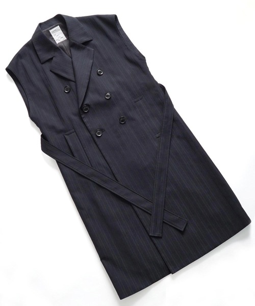 SHAREEF（シャリーフ）の「SLEEVE LESS COAT（チェスターコート・メンズ・ホワイト系その他/ブラック・1/2）」の9枚目の写真