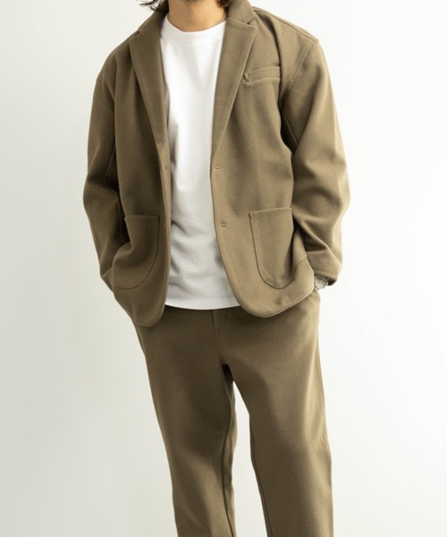 NYLAUS(ナイラス)の「フェイクウール ワイドテーラードジャケット(テーラードジャケット・メンズ・ブラック/オートミール/パープル系/ベージュ系・M/L/LL)」の5枚目の写真