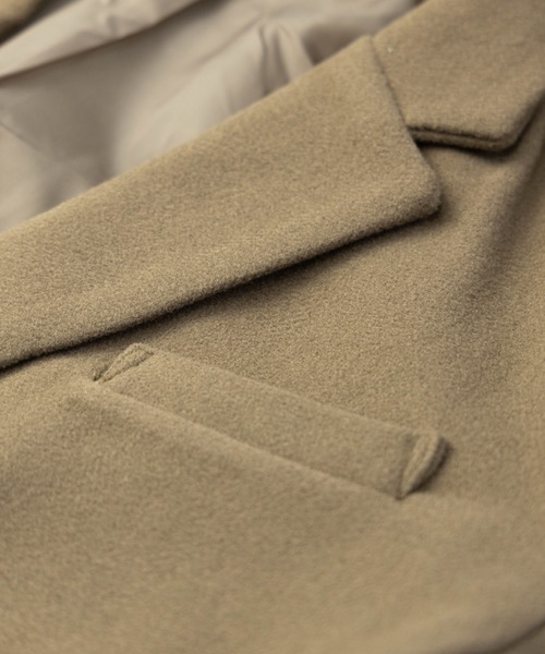 NYLAUS(ナイラス)の「フェイクウール ワイドテーラードジャケット(テーラードジャケット・メンズ・ブラック/オートミール/パープル系/ベージュ系・M/L/LL)」の12枚目の写真