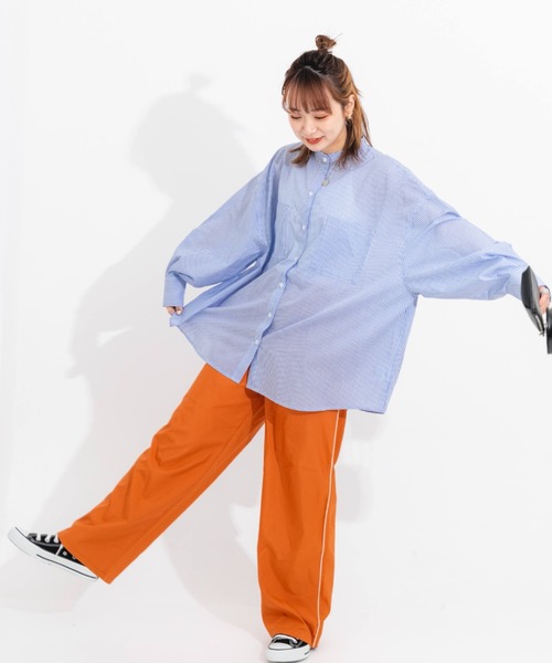 nemne store（ネンネストア）の「サイドラインタック入りナイロンパンツ（その他パンツ・レディース・アイボリー/オレンジ・フリー）」の12枚目の写真