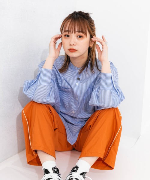 nemne store（ネンネストア）の「サイドラインタック入りナイロンパンツ（その他パンツ・レディース・アイボリー/オレンジ・フリー）」の10枚目の写真