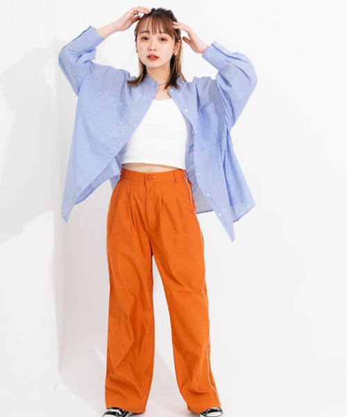 nemne store（ネンネストア）の「サイドラインタック入りナイロンパンツ（その他パンツ・レディース・アイボリー/オレンジ・フリー）」の17枚目の写真