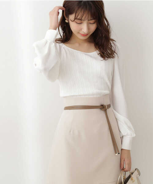 PROPORTION BODY DRESSING（プロポーションボディドレッシング）の「異素材ボリュームスリーブニット / 1212170109（ニット/セーター・レディース・ホワイト/ピンク/イエロー・FREE）」の5枚目の写真