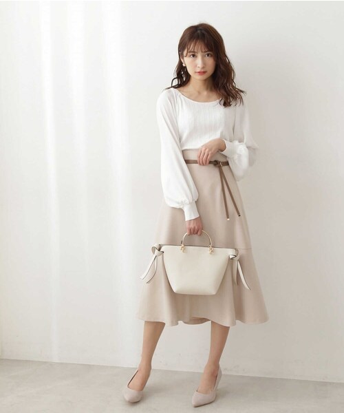 PROPORTION BODY DRESSING（プロポーションボディドレッシング）の「異素材ボリュームスリーブニット / 1212170109（ニット/セーター・レディース・ホワイト/ピンク/イエロー・FREE）」の6枚目の写真