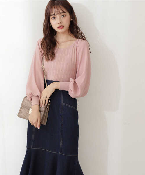 PROPORTION BODY DRESSING（プロポーションボディドレッシング）の「異素材ボリュームスリーブニット / 1212170109（ニット/セーター・レディース・ホワイト/ピンク/イエロー・FREE）」の15枚目の写真