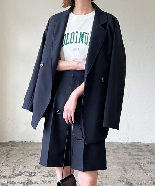 LIAN（リアン）の「テーラードジャケット＆ハーフパンツ　セットアップ（テーラードジャケット・レディース・アイボリー/ブラック/グレー/グレイッシュベージュ/ネイビー・FREE）」の12枚目の写真