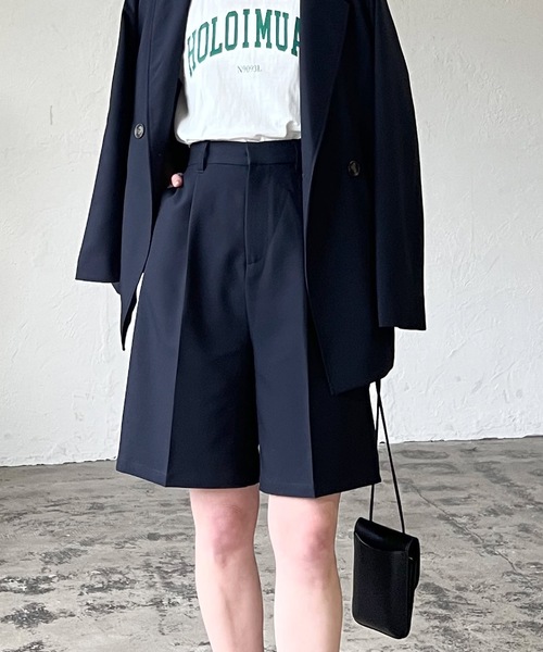 LIAN（リアン）の「テーラードジャケット＆ハーフパンツ　セットアップ（テーラードジャケット・レディース・アイボリー/ブラック/グレー/グレイッシュベージュ/ネイビー・FREE）」の20枚目の写真