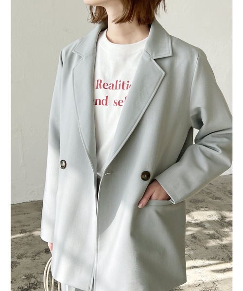 LIAN（リアン）の「テーラードジャケット＆ハーフパンツ　セットアップ（テーラードジャケット・レディース・アイボリー/ブラック/グレー/グレイッシュベージュ/ネイビー・FREE）」の17枚目の写真