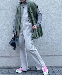 w closet | 前ファスナー裾スリットオーバーオール(サロペット/オーバーオール)