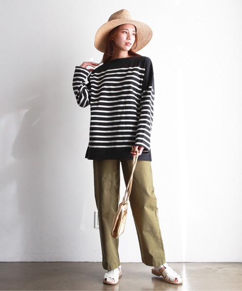 feepur（フェピュール）の「バスクボーダービッグロンT（Tシャツ/カットソー・レディース・ホワイト×ブルー/ホワイト×ネイビー/ホワイト×ピンク/ネイビー×ホワイト・MEDIUM）」の21枚目の写真