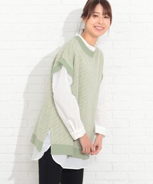 SHOO・LA・RUE | 【2点セット】ジャガードベスト×バンドカラーシャツ(その他トップス)