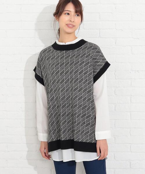 SHOO・LA・RUE（シューラルー）の「◆【2点セット】ジャカードベスト×バンドカラーシャツ（その他トップス・レディース・ブラック/グリーン/サンドベージュ・02/03/04）」の13枚目の写真