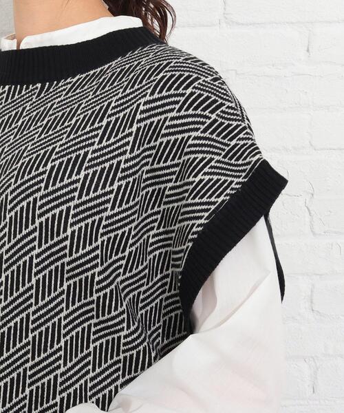 SHOO・LA・RUE（シューラルー）の「◆【2点セット】ジャカードベスト×バンドカラーシャツ（その他トップス・レディース・ブラック/グリーン/サンドベージュ・02/03/04）」の19枚目の写真