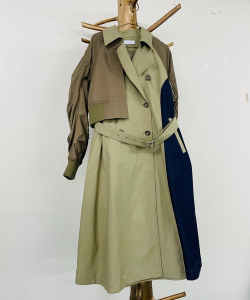 DOLLUPOOPS(ドールアップウップス)の「ブルゾンレイヤード風トレンチコート(トレンチコート・レディース・ライトカーキ/ベージュ・38)」の12枚目の写真