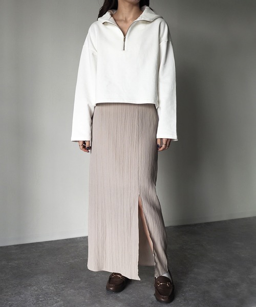 Riberry（リベリー）の「ドビースリットタイトスカート（スカート・レディース・グレー/アイボリー/スミクロ・MEDIUM）」の16枚目の写真