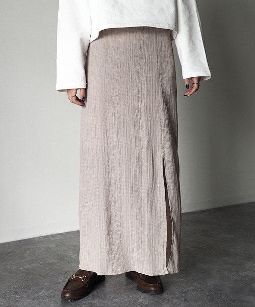 Riberry（リベリー）の「ドビースリットタイトスカート（スカート・レディース・グレー/アイボリー/スミクロ・MEDIUM）」の13枚目の写真