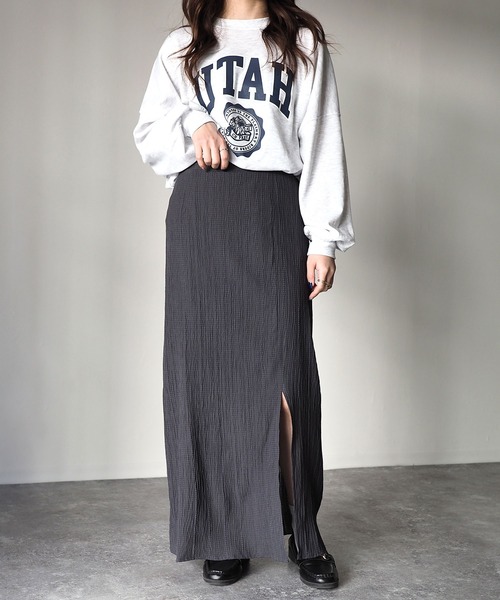 Riberry（リベリー）の「ドビースリットタイトスカート（スカート・レディース・グレー/アイボリー/スミクロ・MEDIUM）」の9枚目の写真