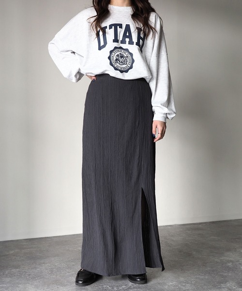 Riberry（リベリー）の「ドビースリットタイトスカート（スカート・レディース・グレー/アイボリー/スミクロ・MEDIUM）」の10枚目の写真