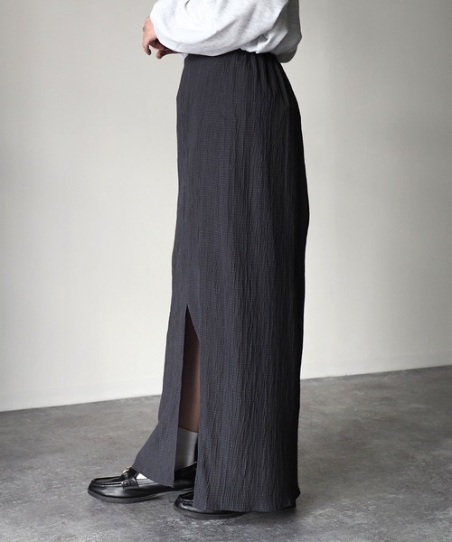 Riberry（リベリー）の「ドビースリットタイトスカート（スカート・レディース・グレー/アイボリー/スミクロ・MEDIUM）」の7枚目の写真