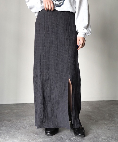 Riberry（リベリー）の「ドビースリットタイトスカート（スカート・レディース・グレー/アイボリー/スミクロ・MEDIUM）」の4枚目の写真