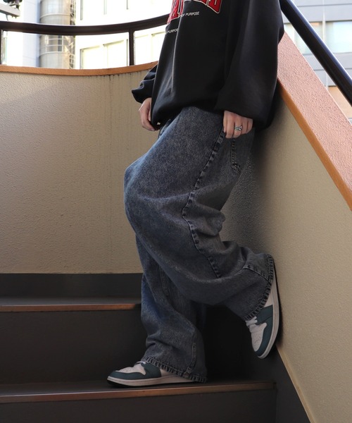 ILL'S（イルズ）の「ILL'S / イルズ ケミカルウォッシュワイドバギーパンツ（デニムパンツ・メンズ・ブルー/ブラック/ブルー系その他/ブラック系その他・L/M）」の6枚目の写真