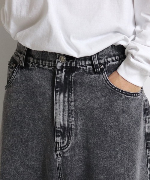 ILL'S（イルズ）の「ILL'S / イルズ ケミカルウォッシュワイドバギーパンツ（デニムパンツ・メンズ・ブルー/ブラック/ブルー系その他/ブラック系その他・L/M）」の7枚目の写真